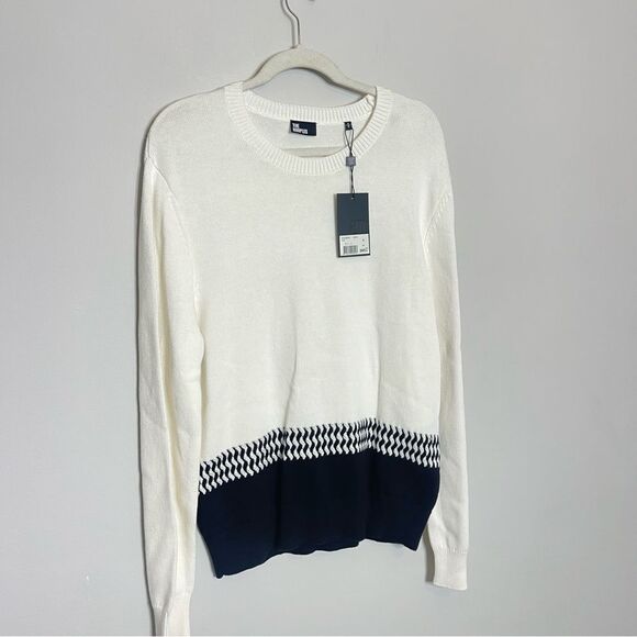 $265 The Kooples Twotone Knit Sweater in White NWT - Picture 8 of 10